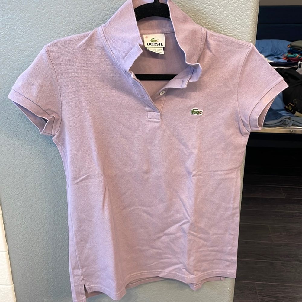 Lacoste lavender polo women’s. Size 40